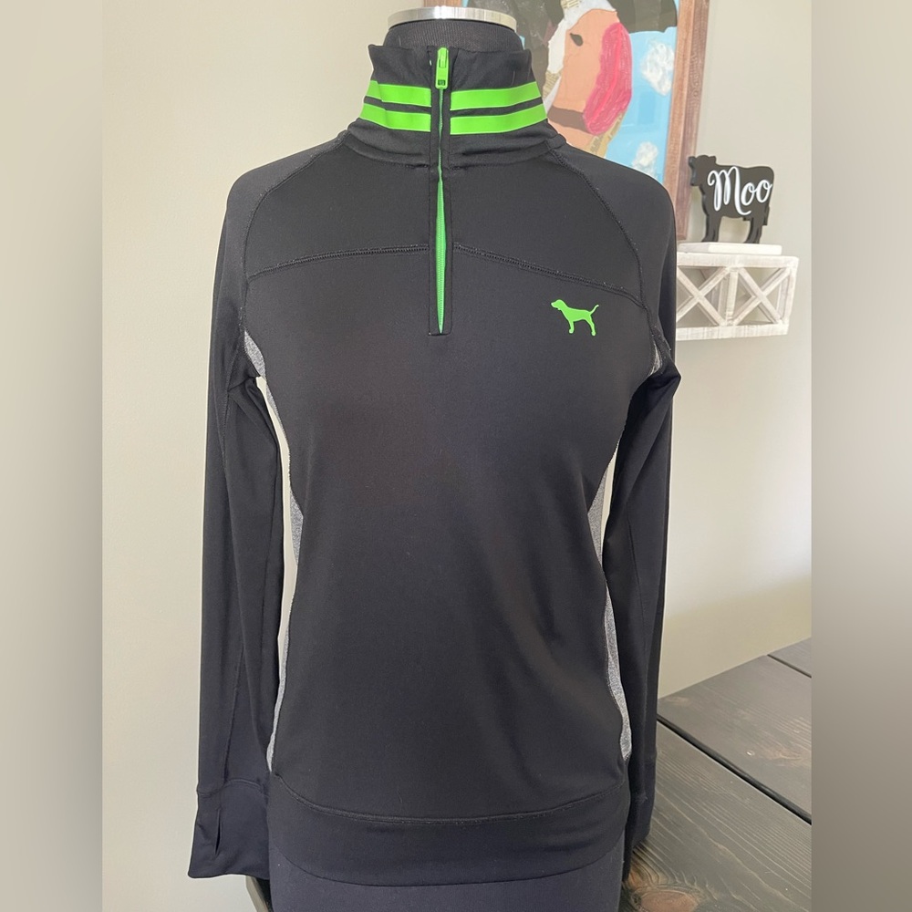 PINK Victoria’s Secret XS Black 1/4 Zip